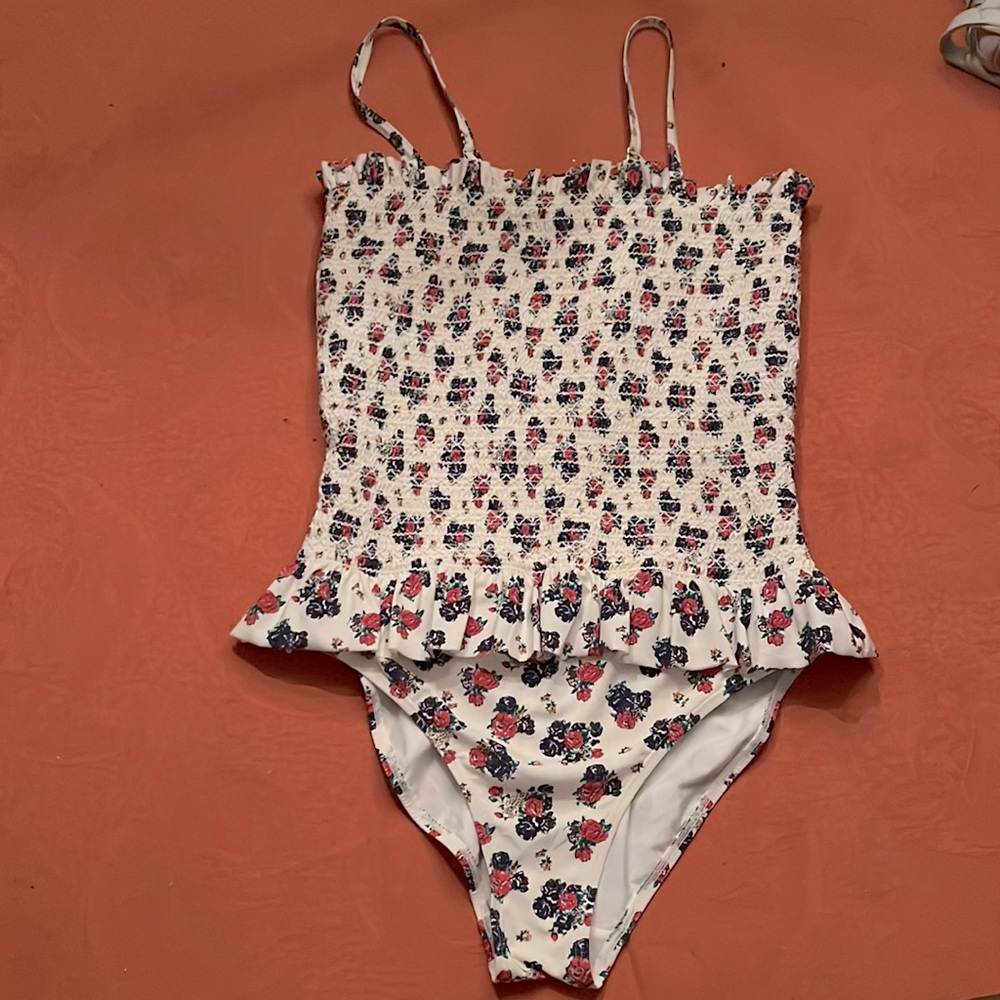 Tory Burch Printed Smocked One Piece Swimsuit